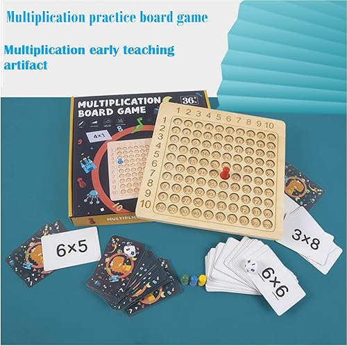 Miniatura 5 de Aunnow Montessori - Juego de mesa de multiplicación de madera Montessori para niños, manipuladores de matemáticas de madera para niños mayores de 3