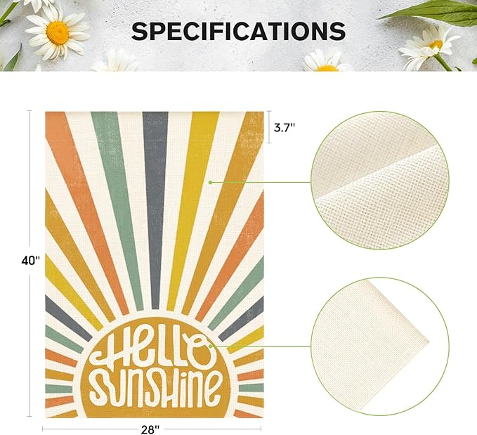 Bandera de Jardín AVOIN colorlife Hello Sunshine 28x40 Pulgadas miniatura 6