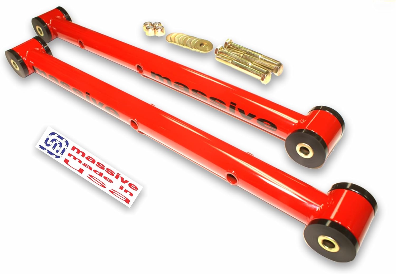 6 COLOR Choices- Made in USA- C BLACK- COMPETITION SERIES- Lower Control Arms LCA Compatible with 64-72 GM A-Body Skylark Chevelle El Camino Monte Carlo Cutlass 442 Le Mans GTO- SWAY BAR HOOKUP