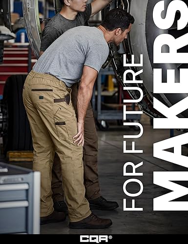 Miniatura 4 de CQR - Pantalones de trabajo tipo cargo para hombres, tácticos, impermeables, de secado rápido, ligeros y elásticos, para exteriores y senderismo