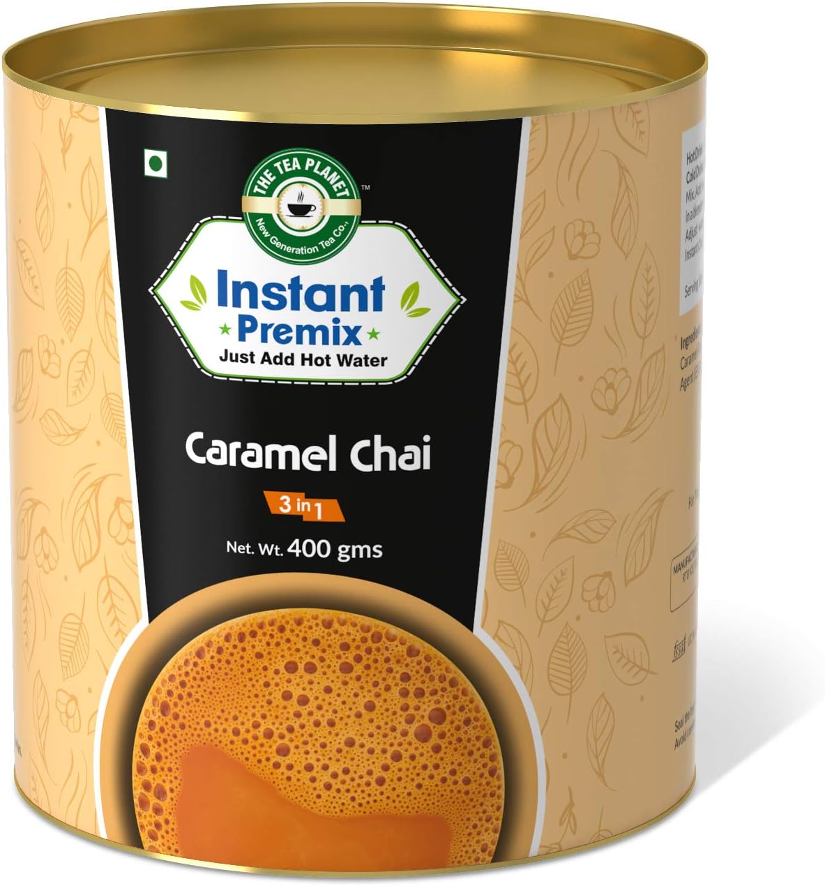 THE TEA PLANET - Caramel (3in 1) Chai With Sugar and Creamer. Just Add Water