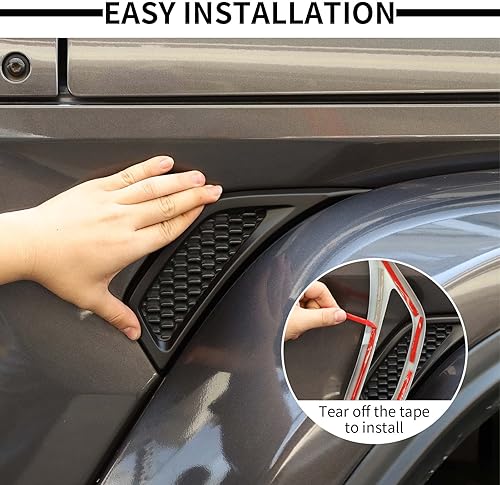 Miniatura 35 de Voodonala Para Jeep JL Lateral Aire Acondicionado Salida Decoración Decoración Trim para Jeep Wrangler JL JLU Gladiator JT 4xe, ABS Rojo