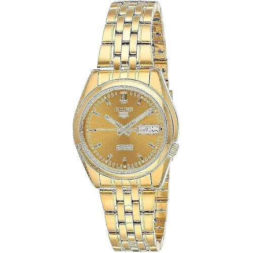 Seiko Men's SNK366K 5 Automatic Gold Dial Gold-Tone Stainless Steel Watch