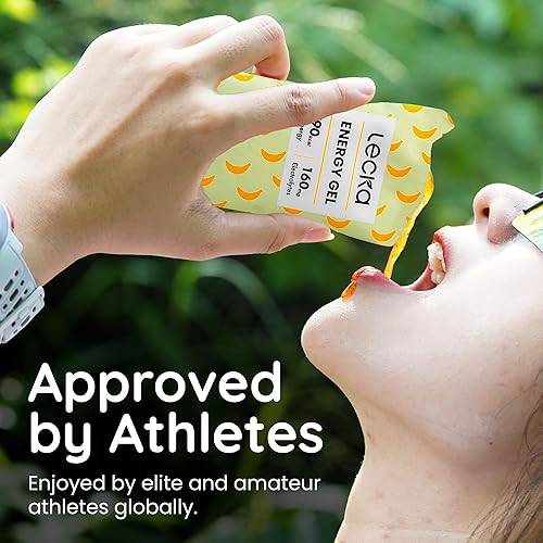 Miniatura 6 de Lecka Gel energético, 12 geles para ejercicio de resistencia, fabricado con frutas reales y semillas de albahaca, proporciona energía natural y