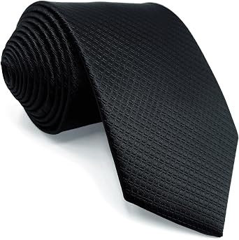 Shlax&Wing Solid Color Black Neckties For Men Classic Tie XL 63" 57.5" Slim Skinny