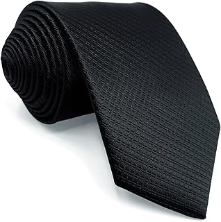 SHLAX&WING 無地 黒 シルク ネクタイ メンズ 一般寸法の