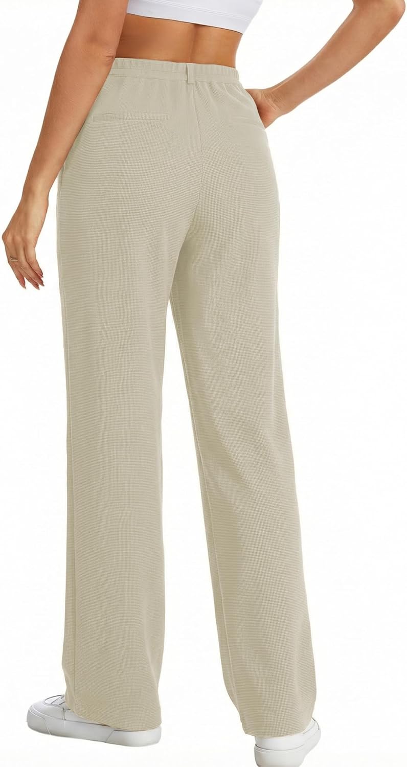 Feiersi Womens Wide Leg Pants Stretchy Work Dress Pants High Waist Business Casual Slacks Trousers 28" - Image 2