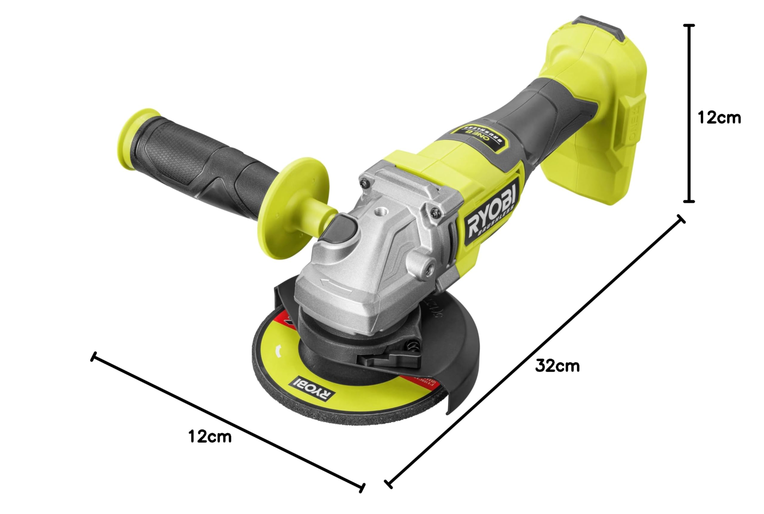 RYOBI - Szlifierka kątowa 2000 W śr. 230 mm - 6600 obr./min - uchwyt tylny obracany o 180° - Soft Start - Dostarczany z 1 metalową tarczą tnącą o średnicy 230 mm i 1 kluczem serwisowym - EAG2000-G
