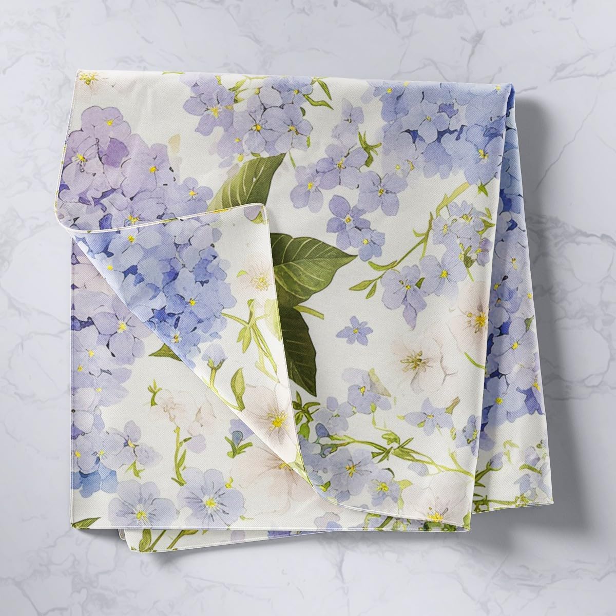 Feelyou Hydrangea Bedding Set King Size Kids Hydrangea Floral Comforter Cover Set Teens Garden Flowers Duvet Cover Natural Theme White Blue Bedspread Cover Room Decor Quilt Cover,No Comforter