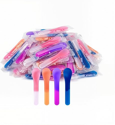 Miniatura 8 de Paquete de 28 cucharas de helado que cambian de color, cucharas de plástico resistentes a la rotura de 5.15 pulgadas, envueltas individualmente,