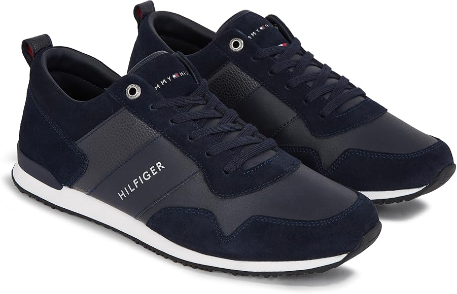 Tommy Hilfiger Herren Sneakers Iconic Leather Suede Mix Runner 