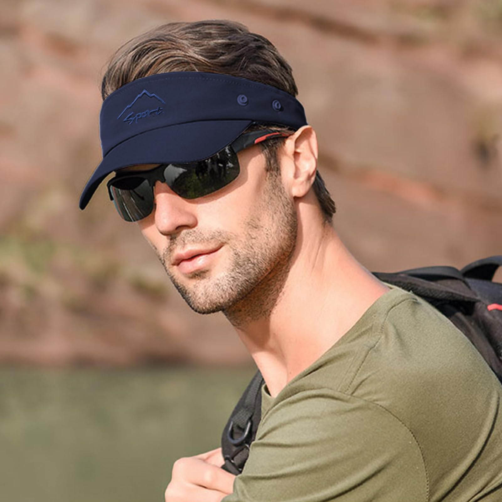 Chapeau de Soleil avec Cou Couverture Faciale Hommes Casquette de Protection Anti-UV Chapeau Trekking Montagne randonnée