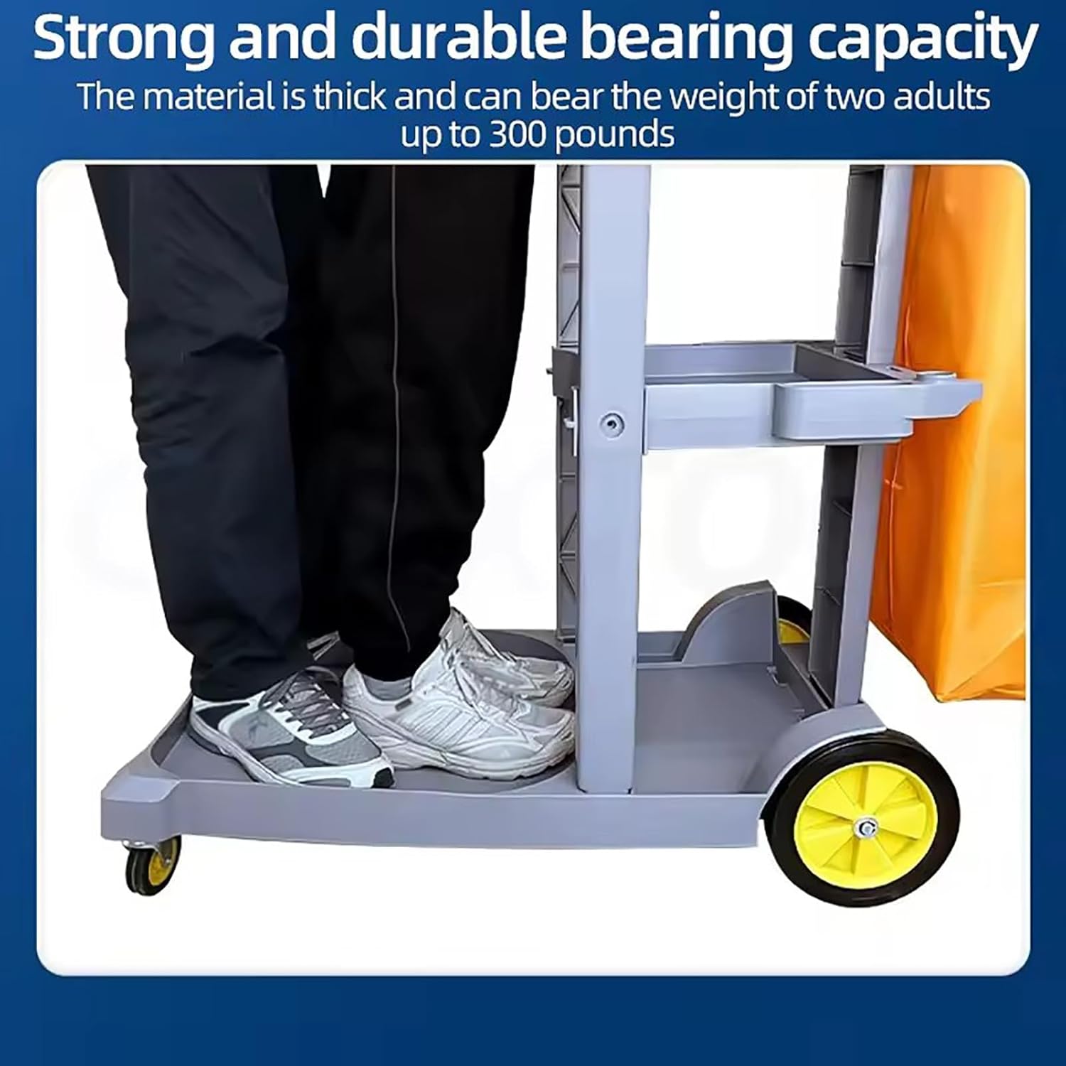 Generic Commercial Janitorial Cart | Multipurpose Cleaning Cart | Heavy-Duty Rolling Janitor Utility Cart | Housekeeping Cleaning Cart for Business, School and More,Gray