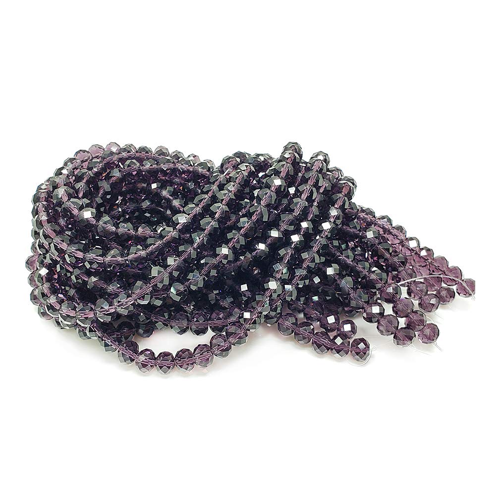 6mm Violet Rondelle Glass Beads for Jewelry Making 720pcs Faceted Briolette Shape Crytal Spacer Beads Assortments Supplies Accessories for Bracelet Necklace for Wholesale