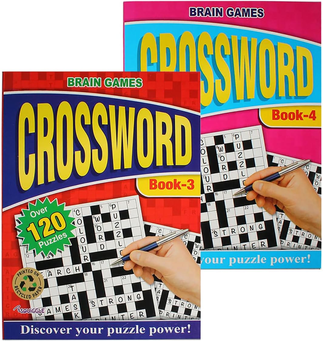 Squiggle Martello P2164 A4 Crossword Puzzle Books, Set of 2