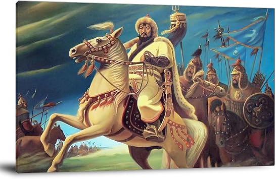 Genghis Khan Mongol Empire Era Temujin Poster Decorative Painting Canvas Wall Art Living Room Posters Bedroom Home Decor Prints 08x12inch20x30cm