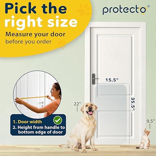 Miniatura 9 de PROTECTO Protector de puerta contra arañazos del perro protector antiarañazos para muebles ventana pared protector de garra transparente y