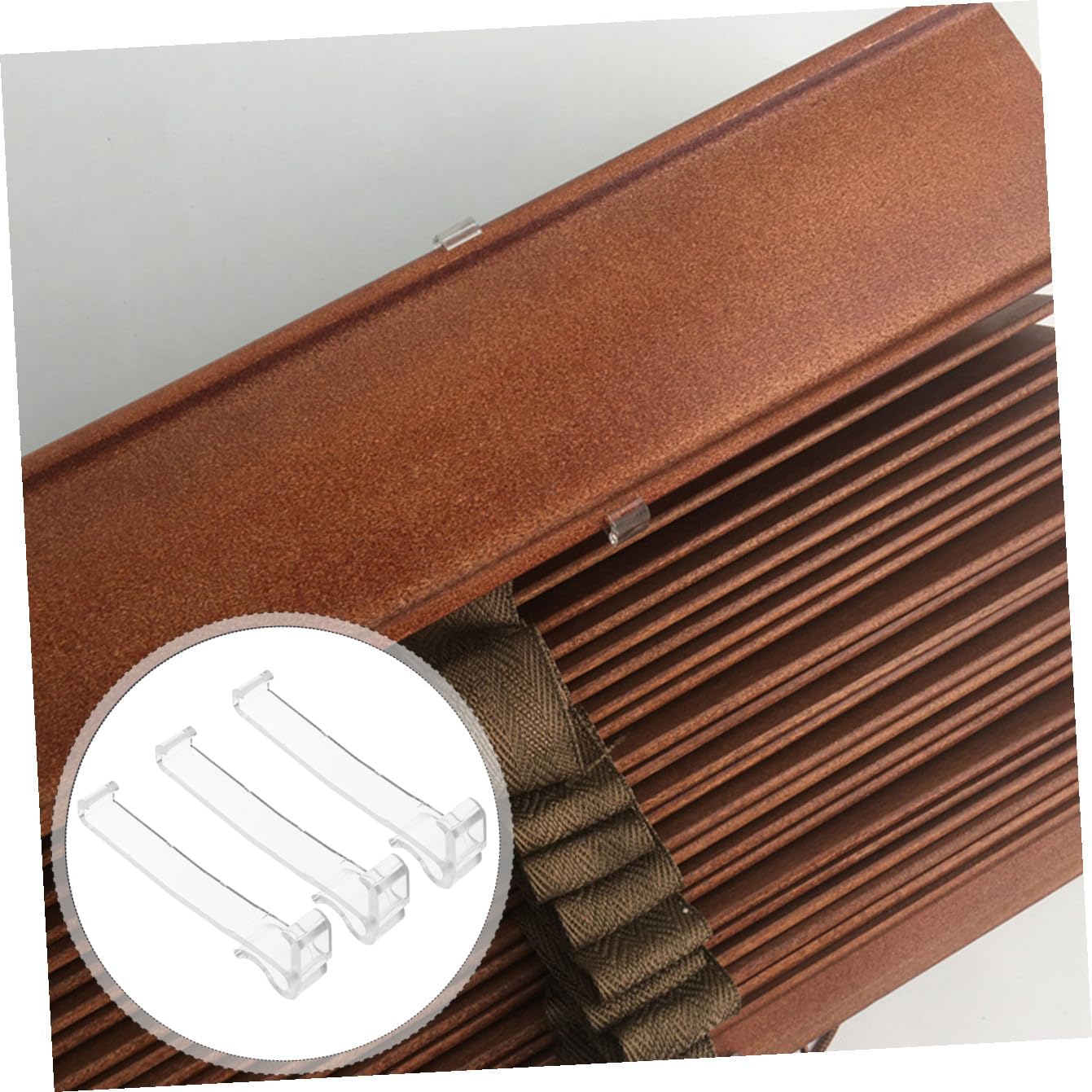 PRETYZOOM 4sets Vertical Valance Clips Transparent Blind Clips for Horizontal Blinds Easy Install No Drilling Required Space Saving Design Reliable and Compact 12pcs*4