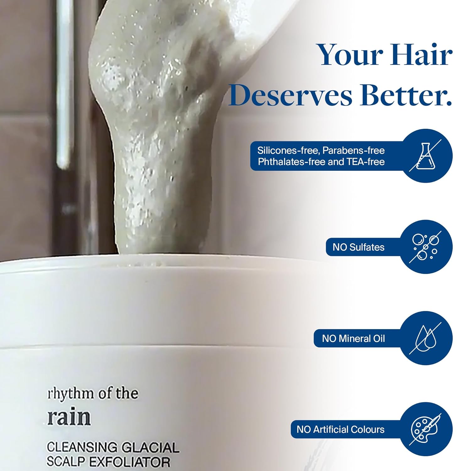 Voir Haircare Scalp Exfoliator & Scalp Scrub for Refreshed, Clean Scalp, Helps Clear Buildup with Canadian Glacial Oceanic Clay, Scalp Cleanser Salt Exfoliating Scrub for All Hair Types