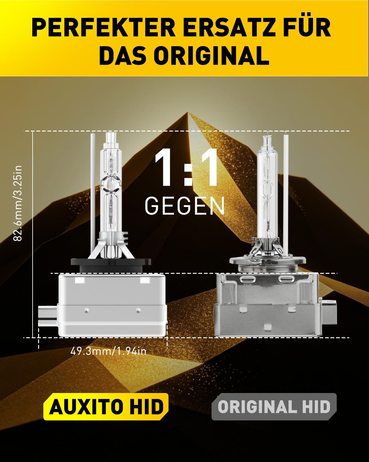 AUXITO D1S Xenon Brenner, +600% höhere Helligkeit, bis 6000K Kaltweiß