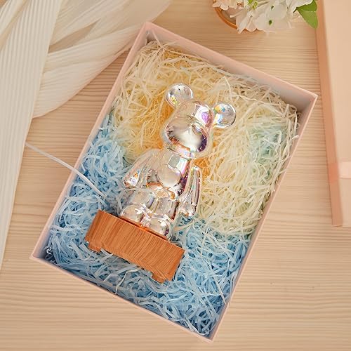 Miniatura 7 de Luz de oso de fuegos artificiales 3D proyección de oso colorido decoración de habitación luces de noche de cristal lámpara de mesa tridimensional