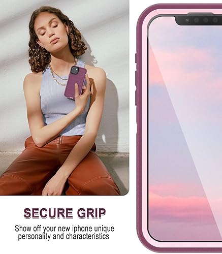 Miniatura 8 de Paprose Funda resistente de 3 capas para iPhone 15 Plus, a prueba de golpes, a prueba de caídas, polvo, protección completa, de grado militar, para