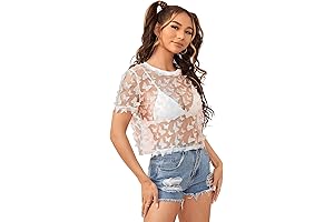 Floral Mesh Embroidered Crop Top - Taylor Swift Lover Concert Inspired
