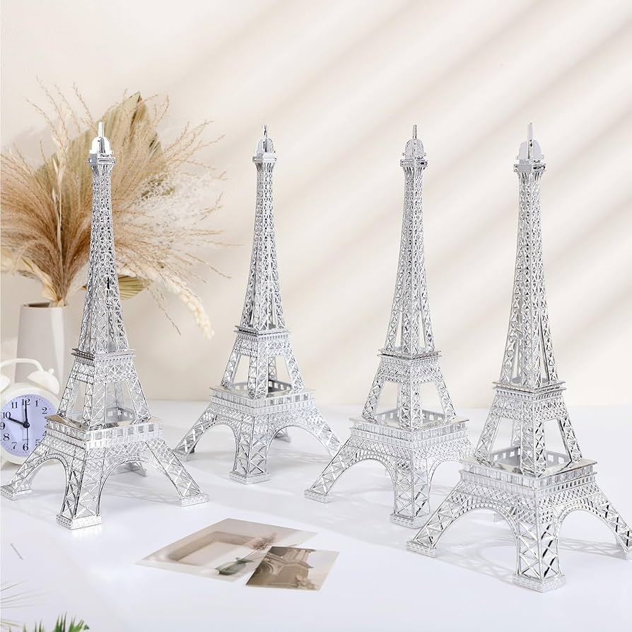 Amazon.com: Therwen 4 Pcs Eiffel Tower Statue Decor Metal Paris