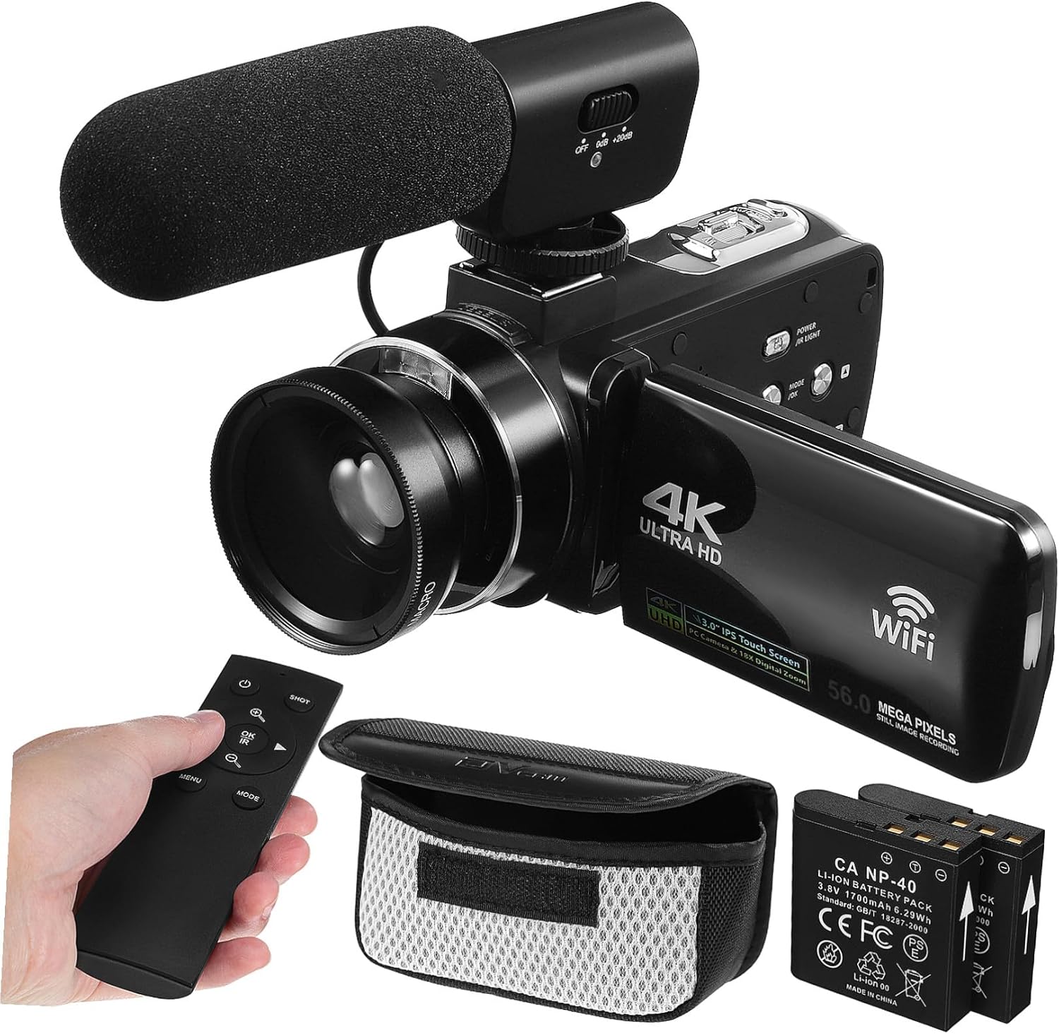 VILLCASE High Definition Digital Video Camera with Touch Screen for Vlogging and Filming Compact Portable Camcorder with Microphone Design for Innovative Video Recording