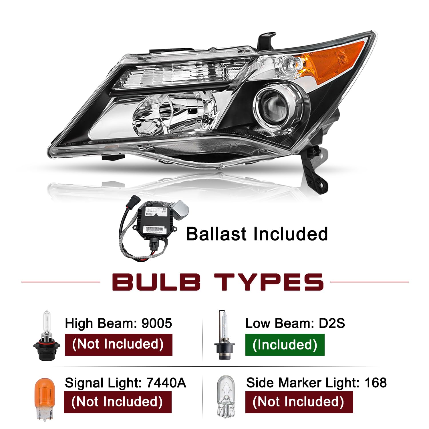 Amazon.com: JSBOYAT Headlight Assembly w/Ballast + D2S Bulbs for