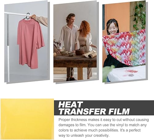Miniatura 2 de EXCEART Rollo de vinilo de transferencia de calor con purpurina dorada de 12 pulgadas, vinilo HTV para bricolaje, camisetas, ropa, papel de