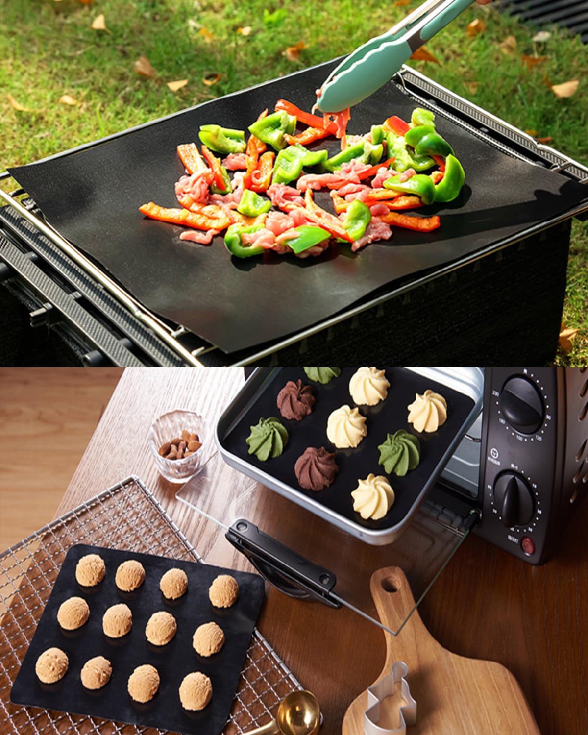 Tapis De Cuisson Antiadhésif Réutilisable Pour BBQ Et Four - 60x40cm, Supporte Jusqu'à 280°C - Facile à Nettoyer, Idéal Charbon, Gaz, électrique
