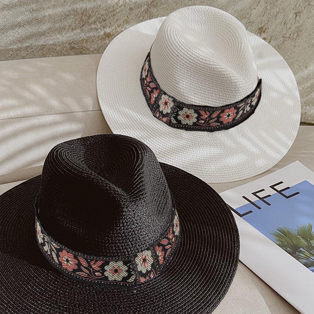 CHGCRAFT 3Styles Cowboy Western Hat Band Hat Bands for Cowboy Cowgirl Hats Accessories Fedora Hat Decoration, Suitable for 58-60cm Hat