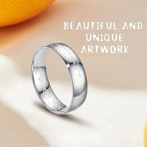 Miniatura 3 de Godyce Tungsten Rings for Men One Ring Lord of Rings Gifts Fidget Ring Spinner Rings Wedding Bands for Him Memorial Day Anime Cosplay Costume Ring