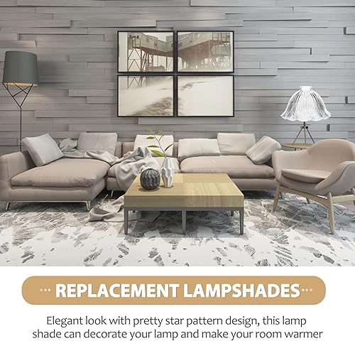 Miniatura 4 de SHERCHPRY Pantalla de lámpara colgante de cristal, pantalla de luz de mesa de cristal, cubierta de aplique de pared vintage, reemplazo de pantalla