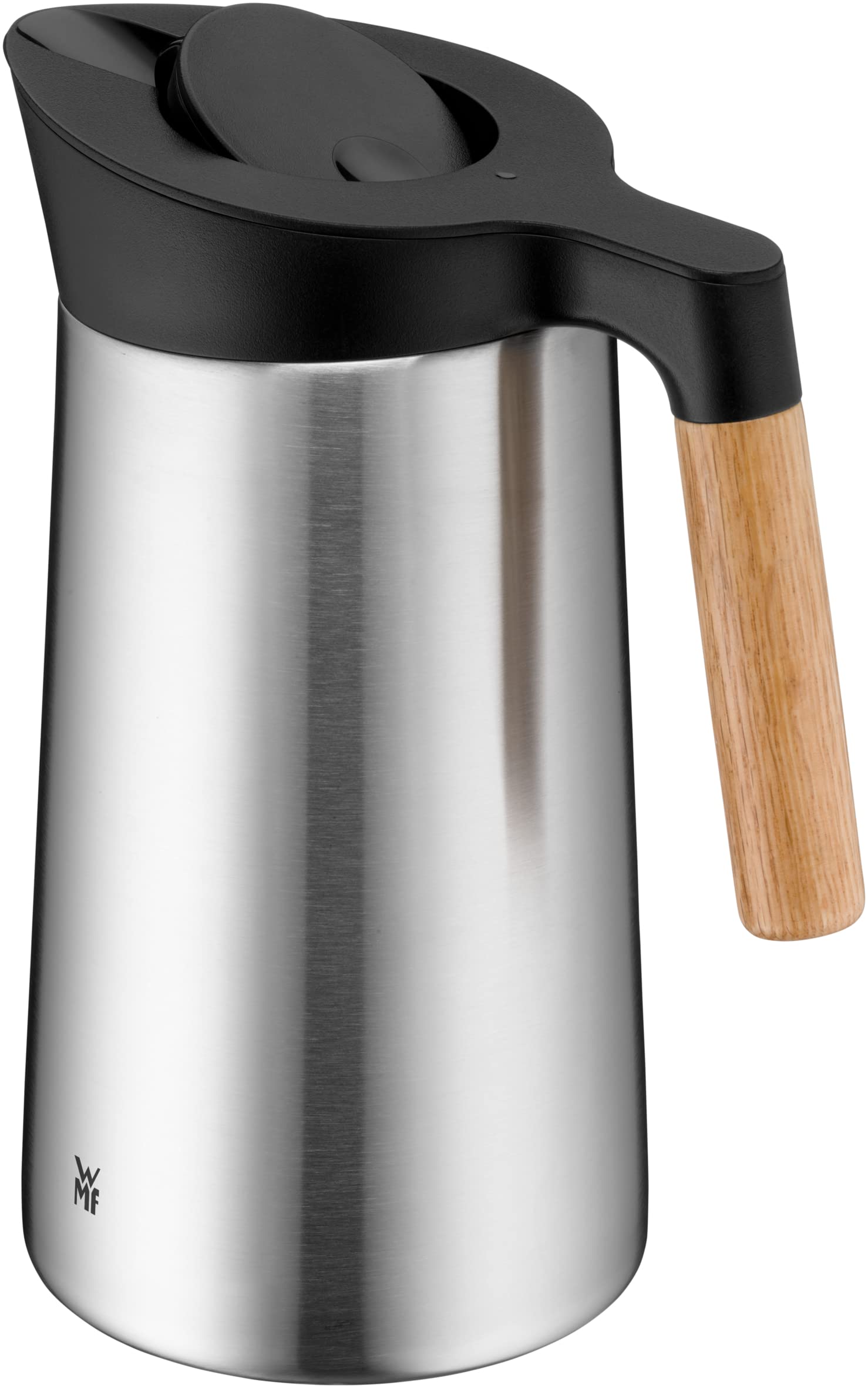 WMF Kineo doppelwandige Isolierkanne 1liter, Thermoskanne Edelstahl mit Klick-Verschluss, Kaffeekanne hält Getränke 12h warm & 24h kalt, matt