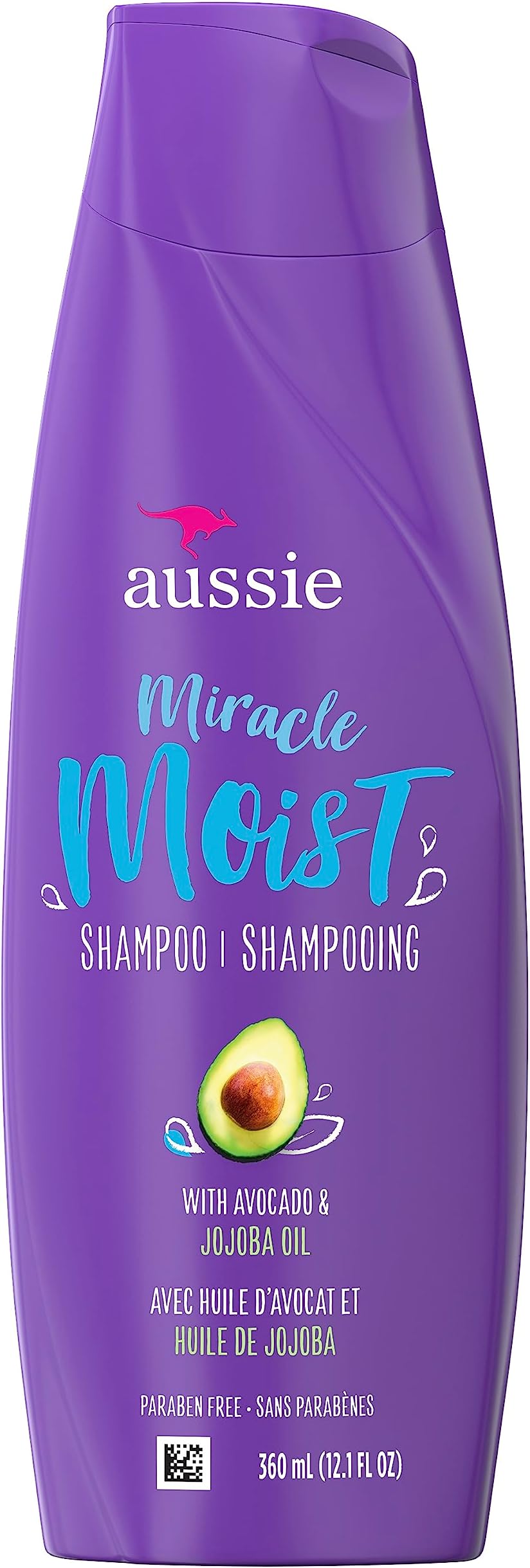 Aussie For Dry Hair Paraben Free Miracle Moist Shampoo W/Avocado & Jojoba, 12.1 Fluid Ounce