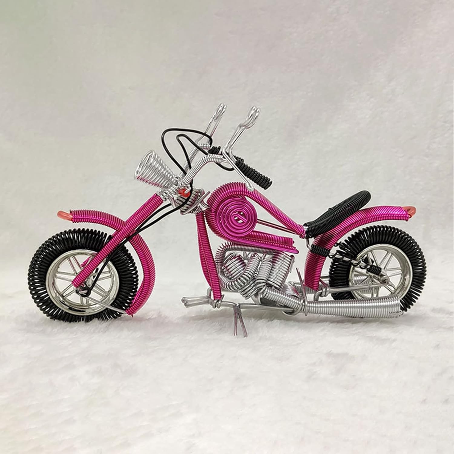 Motorcycle Sculpture, Motorcycle Decor for Home, Handmade Motorcycle Aluminum Wire Model Metal Home Decoration Stall Crafts, Ornament Art Sculptures Collectible Gift