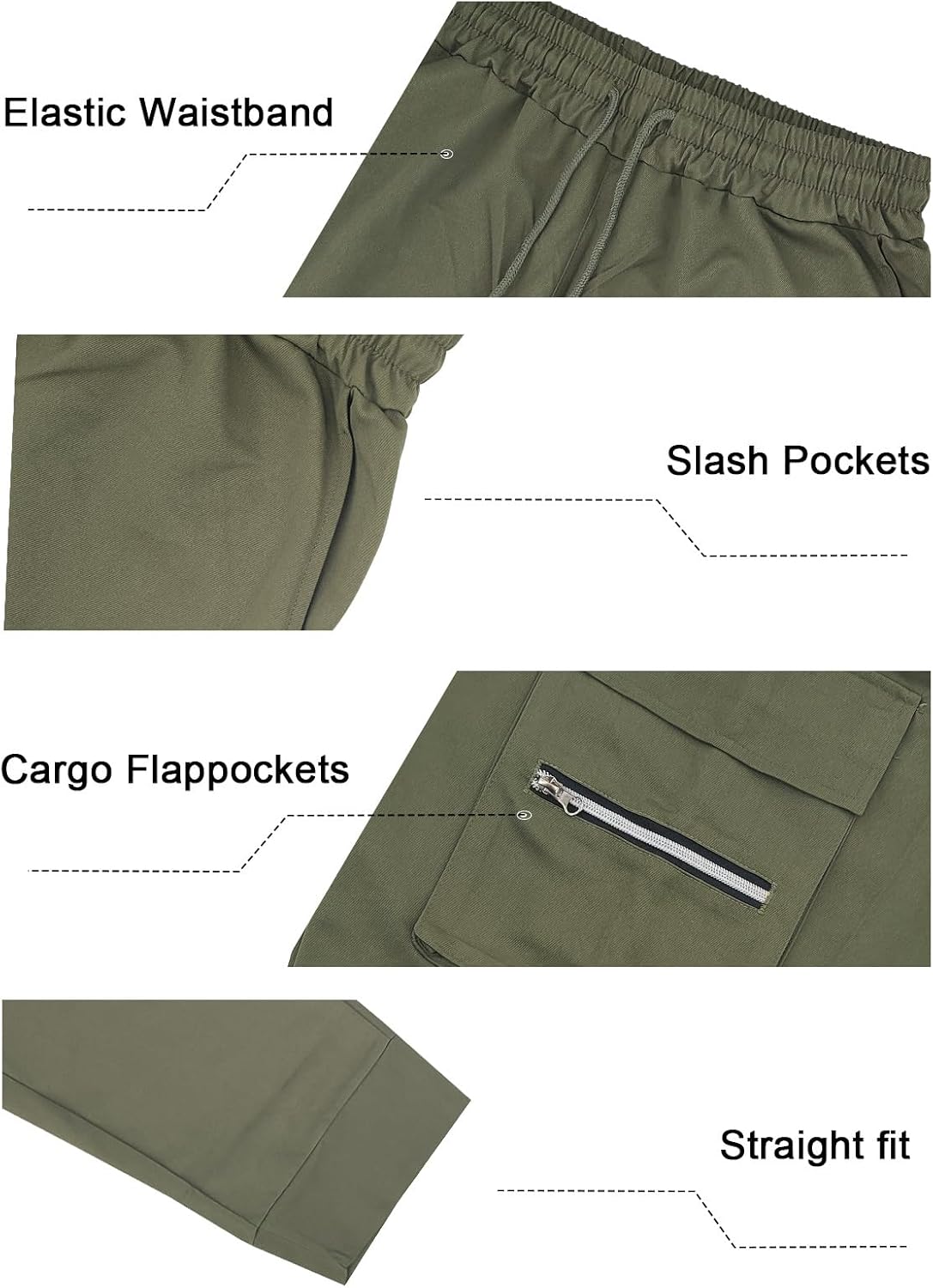 Men's Relaxed Fit Cargo Pants Straight Leg Casual Work Sweatpants with Pockets for Hiking Fishing Construction