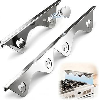 Stainless Steel Stove Gap Filler, 2 Pack Adjustable Covers for Counter, 13.8"-27.5", 0.79" Wide Heat Resistant Oven Guard Range Trim Kit, Silver