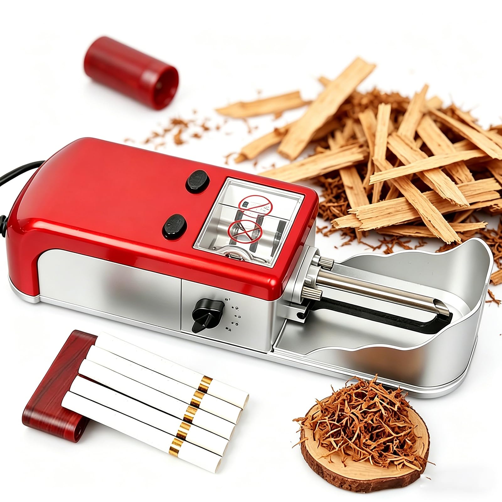 Macchina per rollare sigarette, completamente automatica, elettrica con tenuta regolabile, ideale per un facile rotolamento, adatto per uso domestico
