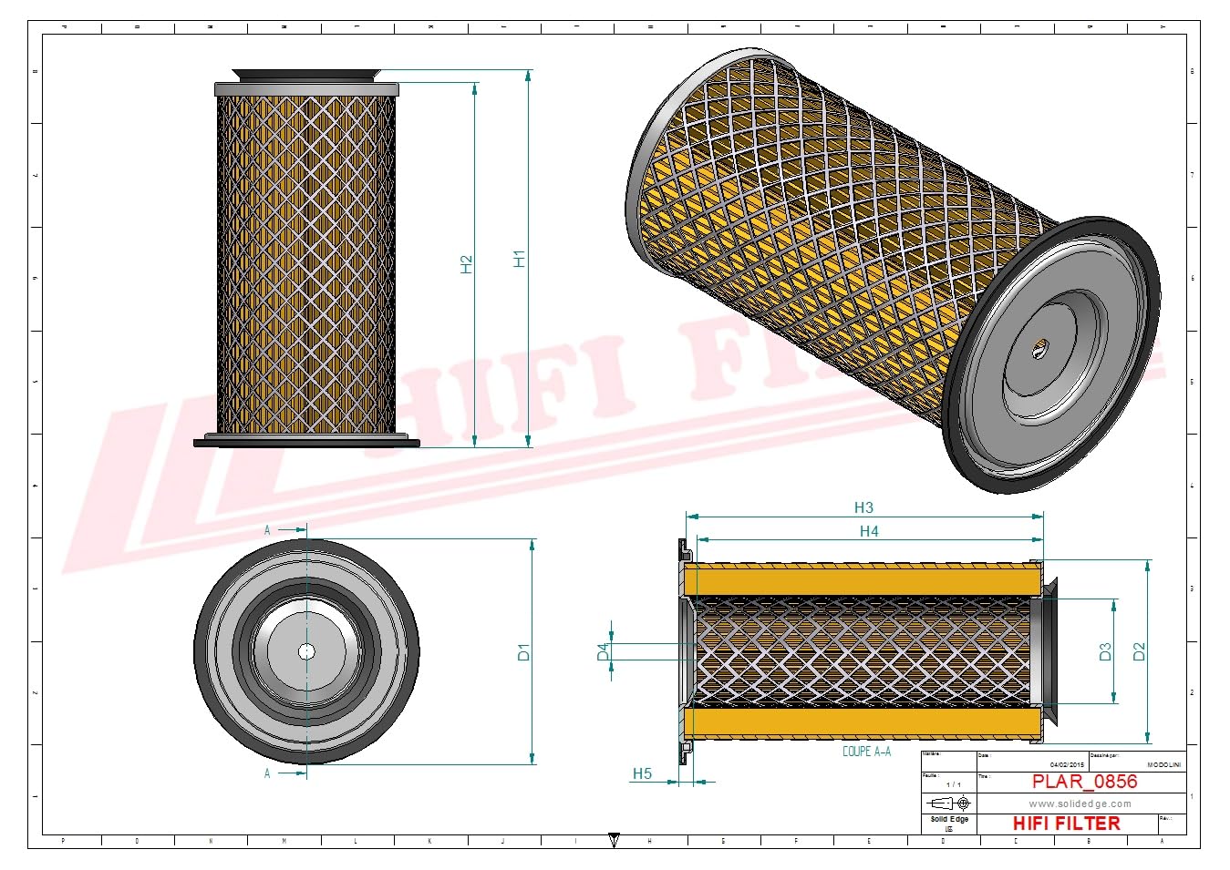 HIFI FILTER Luftfilter SA 12775 kompatibel mit SL 8548, PA3979, AF4991, P77-7240