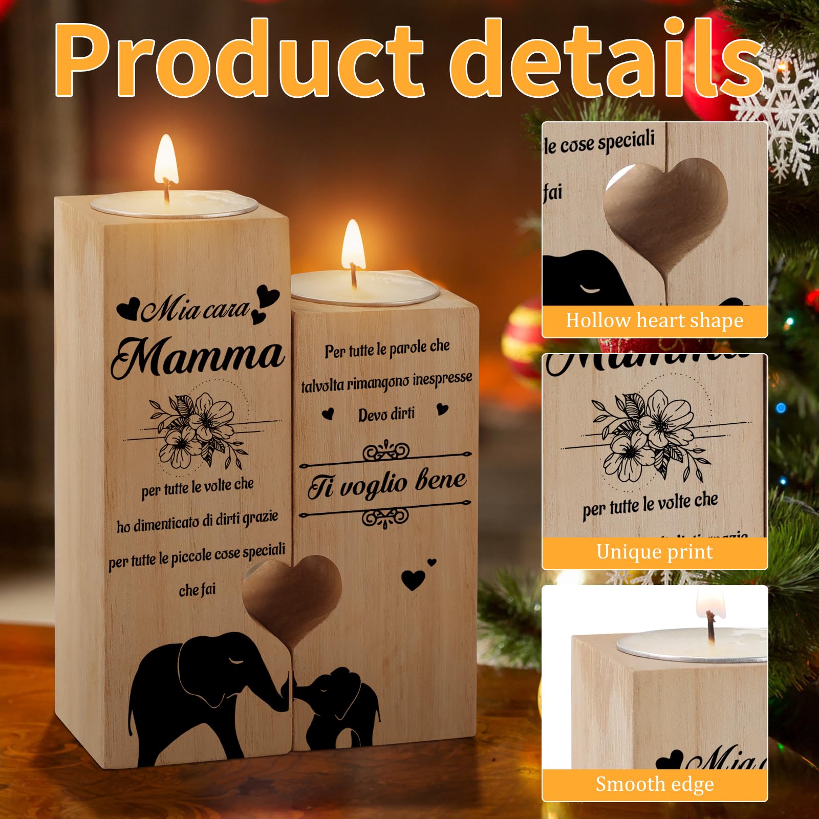 Blumuze Regalo Mamma, Portacandele Regali Per Mamma, Regalo Compleanno Mamma Da Figlia Figlio,Regalo Per Mamma Sul Suo Compleanno Anniversario Di Natale Matrimonio Festa Della Mamma