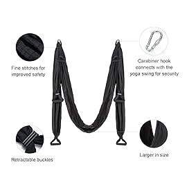 CO-Z Aerial Yoga Swing Hammock | Trapeze Set with Ceiling and Door Mounts, Hanging Straps, Hanging Kits | Silk Bodyfly Yoga Inversion Swing | Air Flying Swing for Aerial Exercise, Black