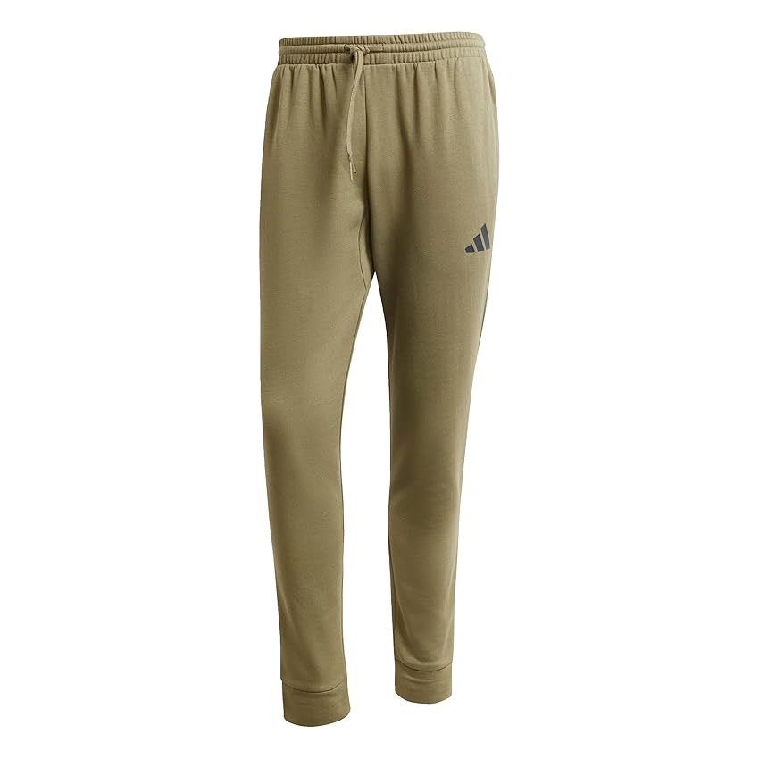 adidas Uomo Essentials FEELCOZY Fleece Pant, Olive Strata/Black, L