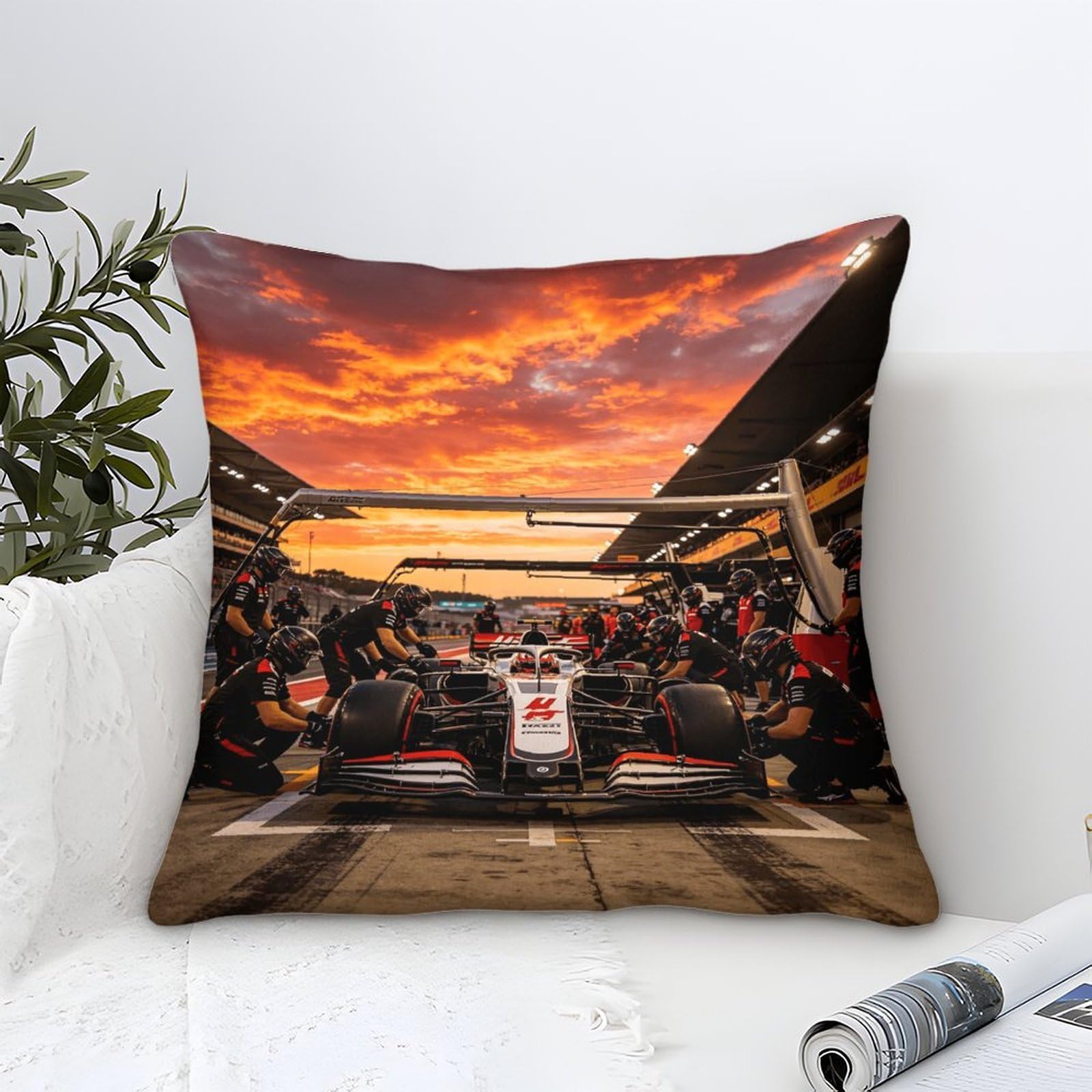 3U6C4M9K Cushion Cover Formulaa Racing Gifts, Room Decor Pit Stop Home Decorations Throw Pillow Case Skull Bedroom Livingroom Couch Sofa 40x40cm