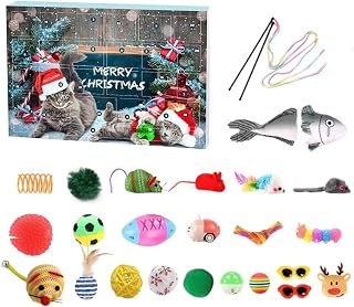 Christmas Countdown Calendar, Christmas Advent Calendar 2025, 24 Day Cat Advent with Assorted Cat Toys, Interactive Countdown Toy for Lovers, 2025