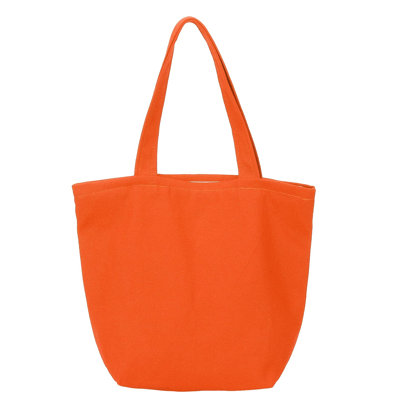 sourcing map Canvas Tote Bag with Zipper Closure, 10.2" x 3.9" Grocery Shopping Bag with Handles, Cute Handbags for Birthday Gifts DIY Craft Advertising Painting, Orange Red
