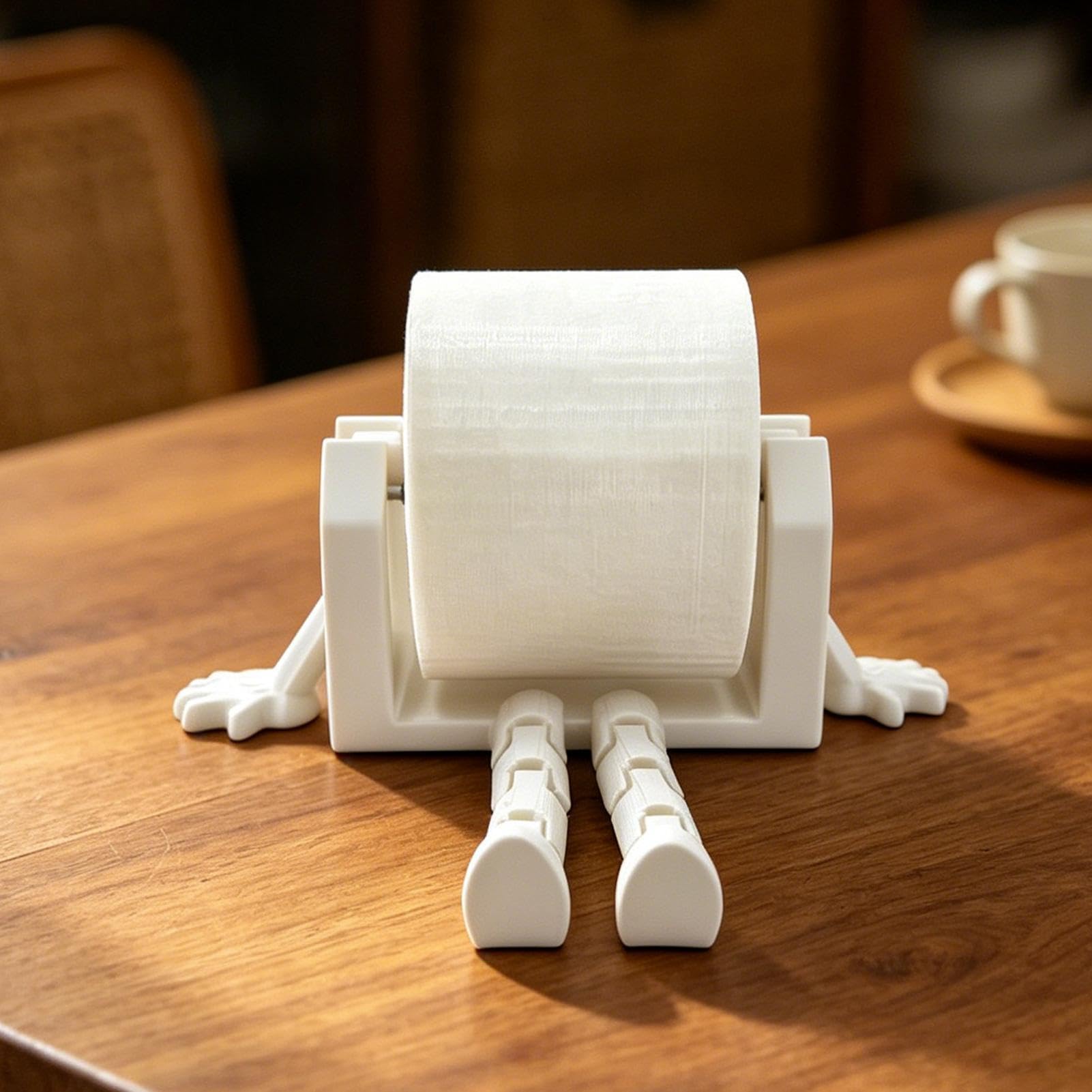 This 3D Printed Toilet Paper Holder Is Funny, Modern & Super Handy – Perfect For Your Bathroom, Apartment, RV, Dorm, Or Even Kitchen Counter