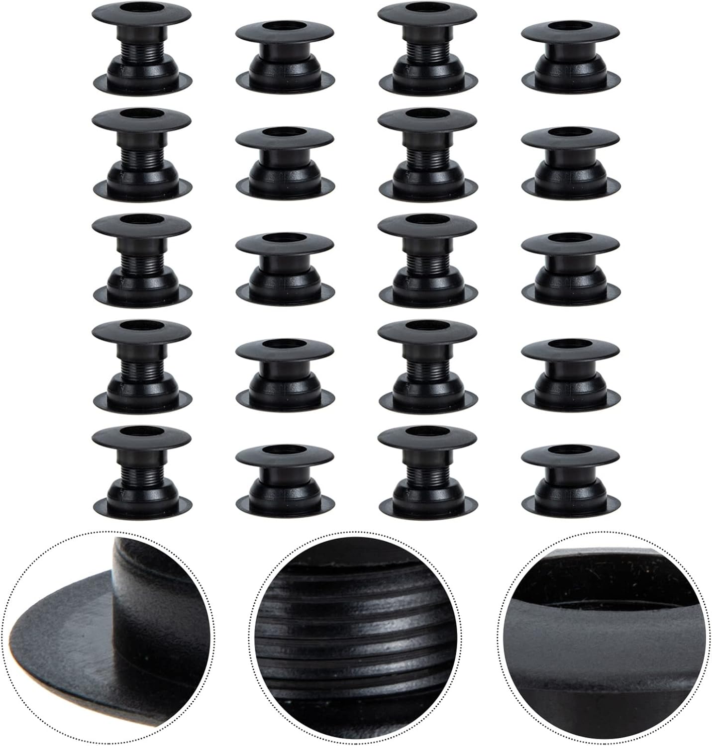 Gatuida 10 Pairs Table Foosball Bushings Table Football Bearing Rods Foosball Machine Bearings Foosball Replacement Parts for Foosball Tables Black 16mm